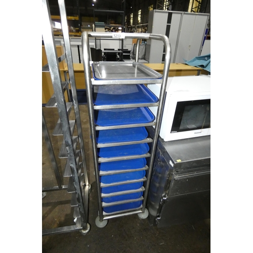 1213 - A mobile catering type tray rack approx 37x53x142cm