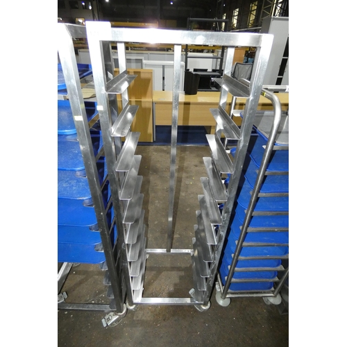 1214 - A mobile catering type tray rack approx 51x41x160cm