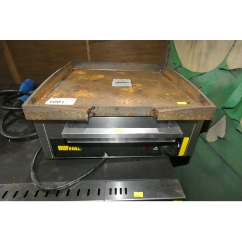 1001 - A commercial stainless steel counter top griddle by Buffalo 240v - trade. Tested Working