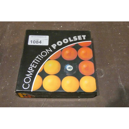 1084 - A full competition pool ball set boxed