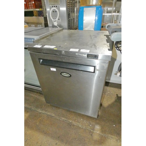 1091 - A commercial stainless steel under counter fridge by Foster type HR200 - trade. Tested Working