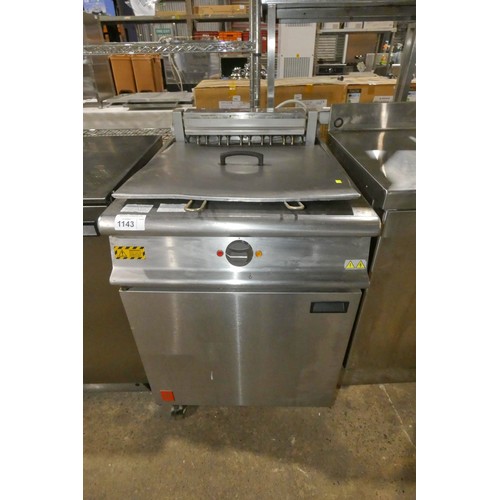 1143 - A commercial stainless steel twin basket deep fryer by Falcon 3phase - trade