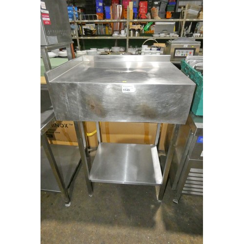 1149 - A tall commercial stainless steel prep table with shelf beneath approx 80x66x117