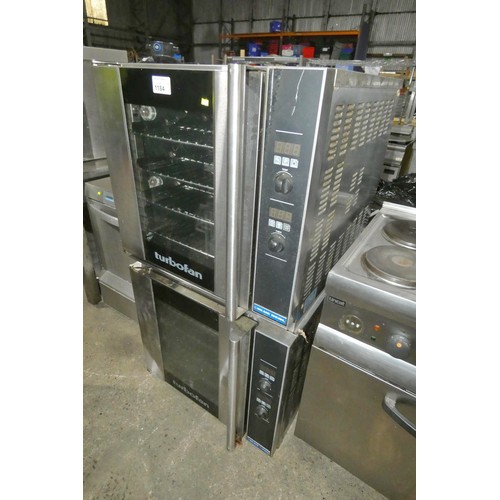 1184 - 2 x stacking turbofan ovens by Blue Seal model E32D4 240v - trade