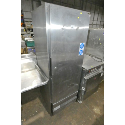 1191 - A tall mobile commercial stainless steel single door fridge by Cornelius no model visible - trade  T... 