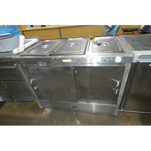 1209 - A commercial stainless steel heated cabinet & carvery server by Solar Apollo 240v - trade