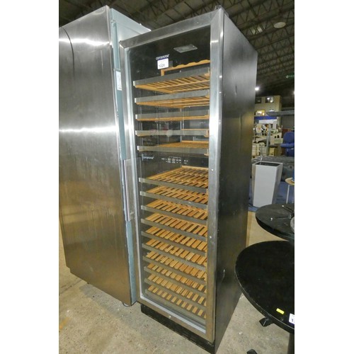 1220 - A commercial stainless steel variable temperature wine display fridge by Caranova - trade  Tested Wo... 