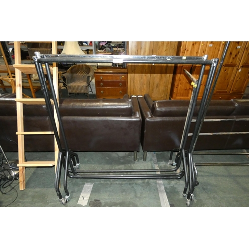 2159 - 3 x metal clothes rails