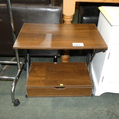 2161 - 1 x small desk top shelf unit with drawer