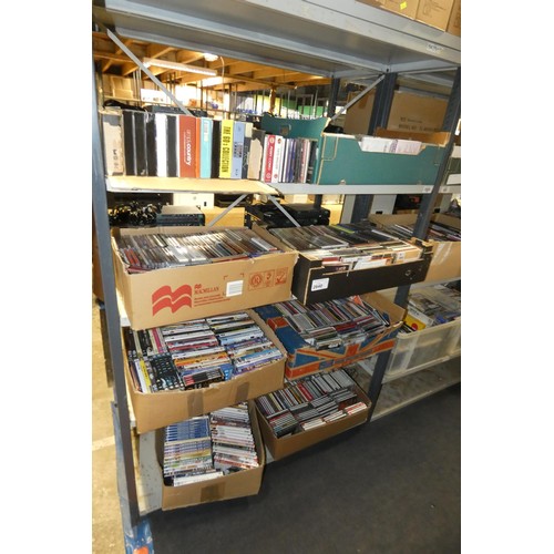 2640 - A large quantity of various DVDs and CDs, contents of 4 shelves