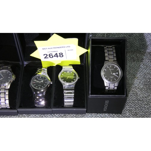 2648 - 6 x boxed men's wrist watches by Sekonda in silver colour