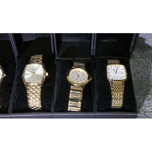 2649 - 6 x boxed men's wrist watches by Sekonda in gold colour