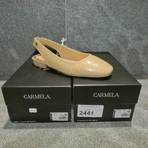 2441 - 2 x pairs of ladies shoes by Carmela type Z. Piel beige sizes 7 & 7.5 RRP £89 each