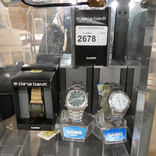 2678 - 3 x various boxed Casio wrist watches