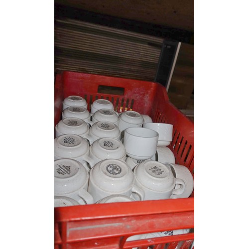 1031 - 4 x crates containing a quantity of Dudson crockery