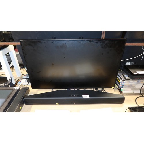 2777 - A smart Sony 43 inch HDTV type KD-43x8305c comes with remote, stand & A Q acoustics sound bar - trad... 