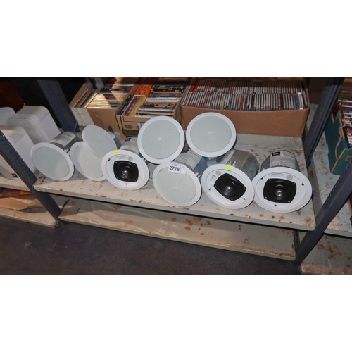 2718 - A quantity of ceiling mounted speakers by JBL, some missing mesh fronts