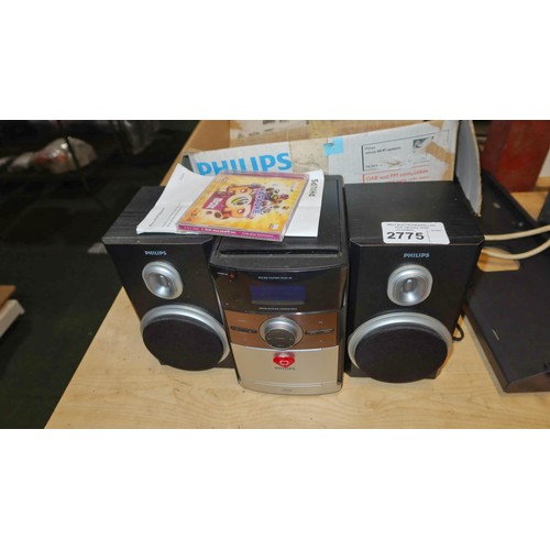 2775 - A Philips stereo DAB CD system with speakers - please note will not read cd's trade