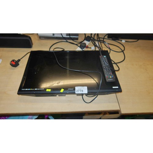 2778 - LOT WITHDRAWN BROKEN SCEEN A 24inch led TV DVD combi by Eternity, comes with a remote control but no... 