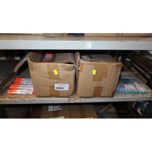 2882 - 2 boxes containing a quantity of blue and orange fabric markers by Tulip