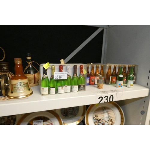 3056 - A quantity of miscellaneous miniature bottles (two shelves)