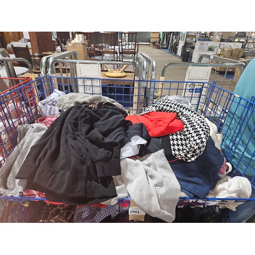 2902 - A quantity of various clothes, please see pictures or view for more details, contents of 1 basket, b... 