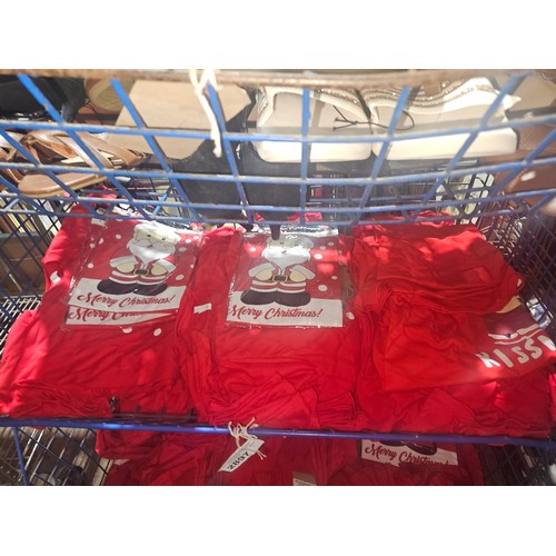 2897 - A quantity of red Christmas T-shirts, contents of 1 basket, please see pictures for more details