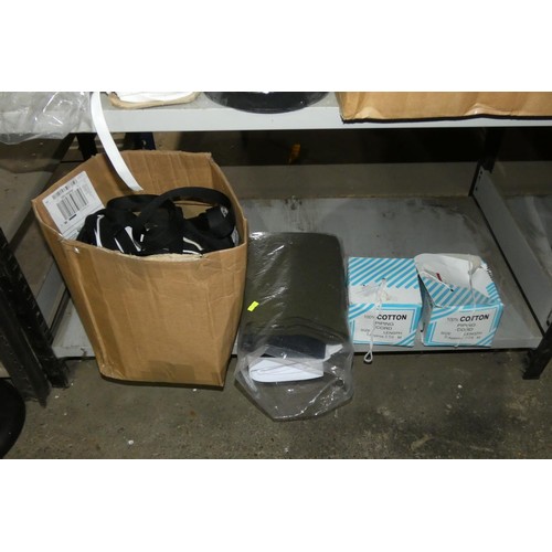 2191 - A quantity of various items including webbing, hook / loop fastener, elastic, cotton piping cord etc... 