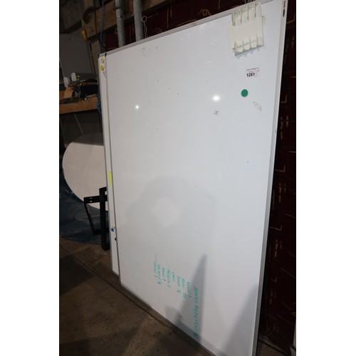 1281 - 1 x Nobo dry wipe board approx 120 x 180cm