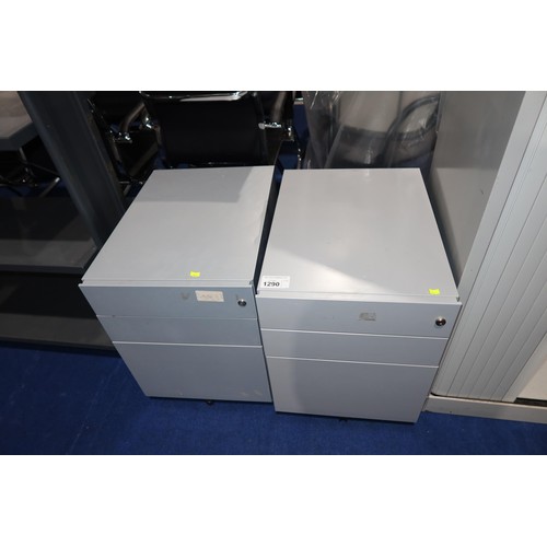 1290 - 2 x grey metal under worktop pedestals