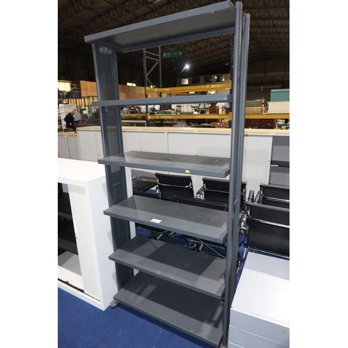 1291 - 1 x dark grey metal rack approx 93 x 36 x 201cm high