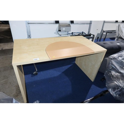 1322 - 1 x wood effect office table approx 140 x 75cm