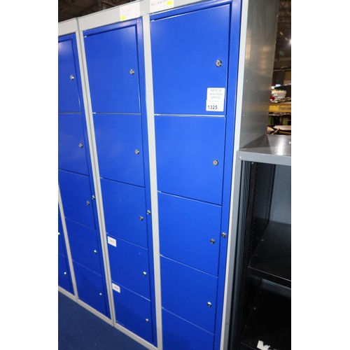 1325 - 2 x blue / grey metal five door personnel lockers each approx 38 x 45 x 197cm (at rear) - each locke... 