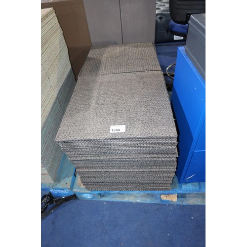 1348 - A quantity of approx 200 brown patterned carpet tiles each approx 50 x 50cm