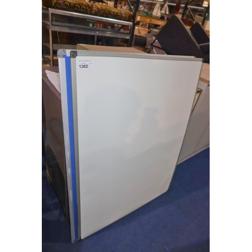 1302 - 2 x dry wipe boards each approx 90 x 120cm