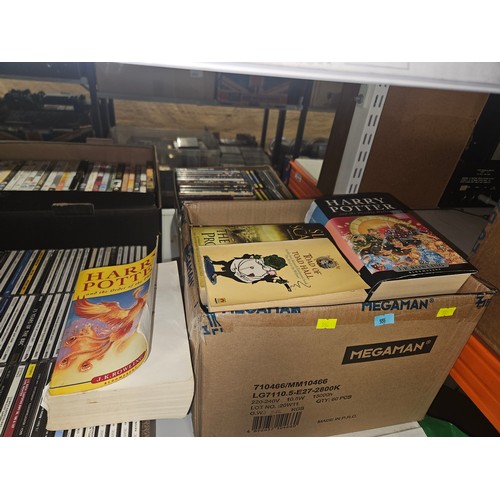 2630 - A quantity of various items including CDs & books etc. Contents of 3 shelves