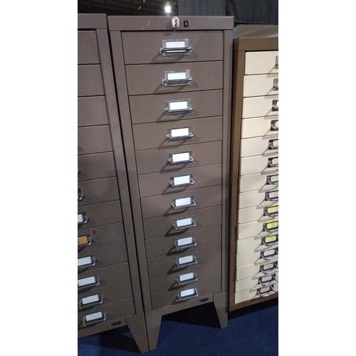 1340 - 1 x vintage metal 12 drawer index/multi-drawer type cabinet by Star - approx 29 x 42 x 99cm high