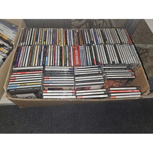 2640 - A large quantity of various DVDs and CDs, contents of 4 shelves