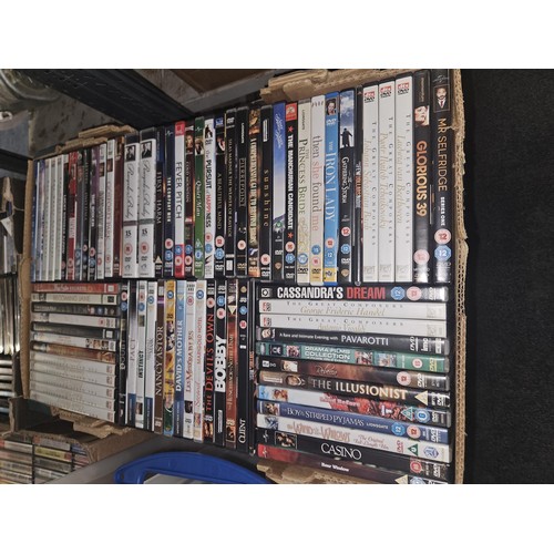 2641 - A large quantity of various DVDs and CDs, contents of 3 shelves