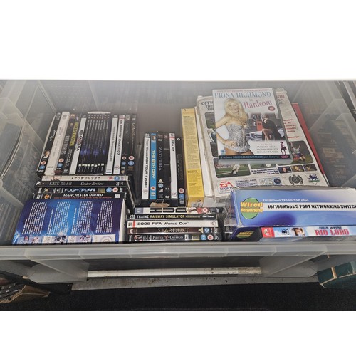 2641 - A large quantity of various DVDs and CDs, contents of 3 shelves