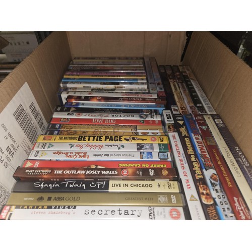 2642 - A large quantity of various DVDs and CDs, contents of 3 shelves