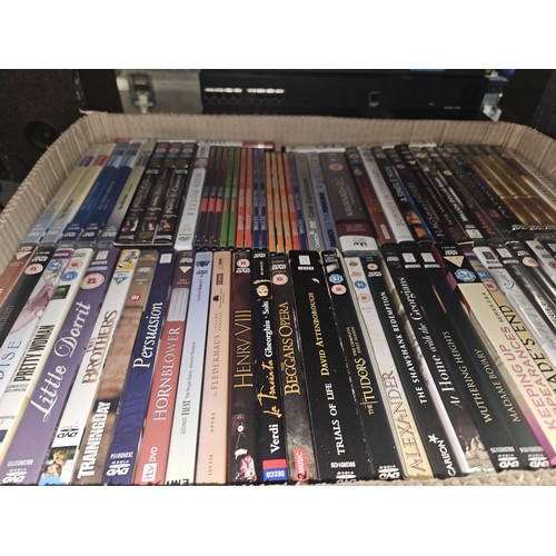 2642 - A large quantity of various DVDs and CDs, contents of 3 shelves