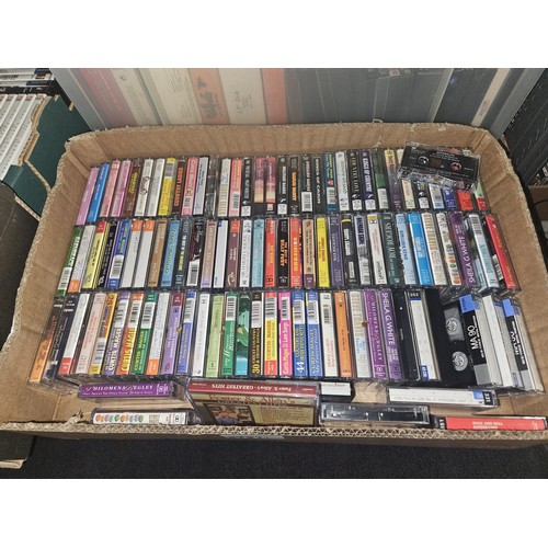 2721 - A quantity of various audio cassettes, including albums and audio books, contents of 1 shelf