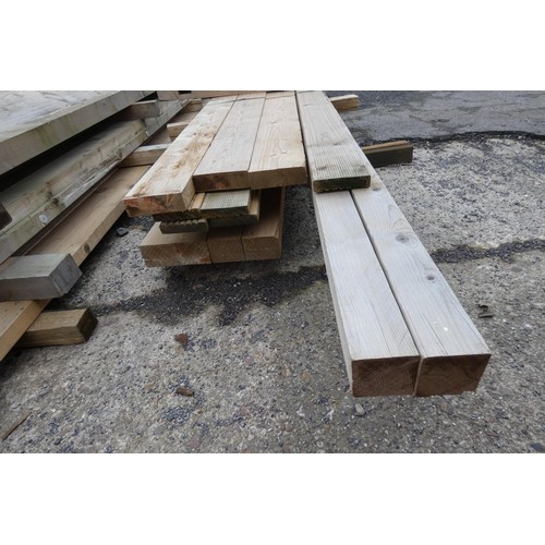 6244 - A quantity of various timber to include 7 x 7cm, 10 x 8cm, 14 x 8cm etc, lengths vary up to approx 6... 