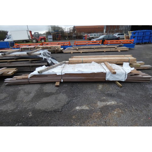 6246 - A large quantity of tongue and groove (Iroko), lengths vary up to approx 485cm L - Bottom stack