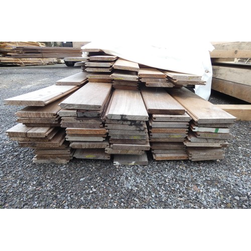 6246 - A large quantity of tongue and groove (Iroko), lengths vary up to approx 485cm L - Bottom stack