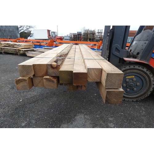 6247 - A quantity of timber comprising of mostly 10 x 10cm, lengths vary up to approx 280cm L - Top stack