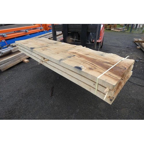 6256 - 3 x timber slabs (Oak) measuring approx 330cm L x 67cm W x 5.5cm H - Top stack