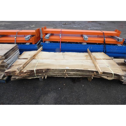 6257 - A quantity of timber slabs (Oak), mostly measuring approx 355cm L x 46cm W x 2.8cm H- Bottom stack