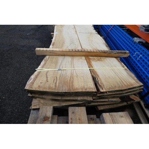 6257 - A quantity of timber slabs (Oak), mostly measuring approx 355cm L x 46cm W x 2.8cm H- Bottom stack